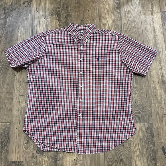 Polo Ralph Lauren Other - Polo Ralph Lauren Mens XL Classic Fit Red White Blue Plaid Short Sleeve Shirt